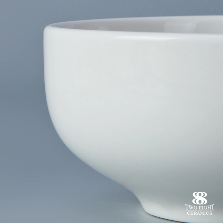Ceramics factory hot selling crockery white porcelain soup bowl