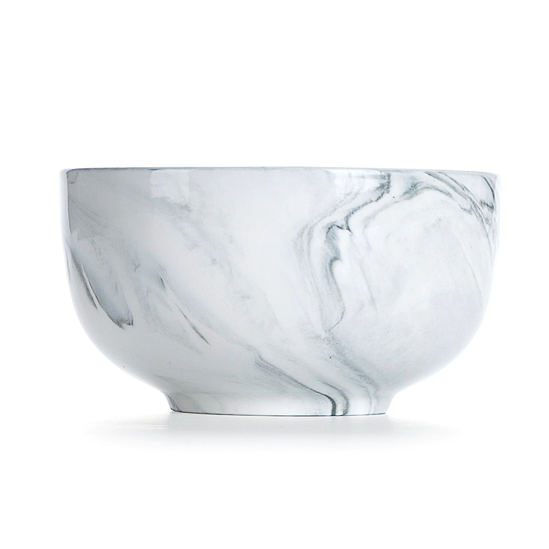 European Gold Rim Wholesale Bowls, Restaurant Supplies Gold Rim Grey Tableware Marble Ceramic Salad Bowl&