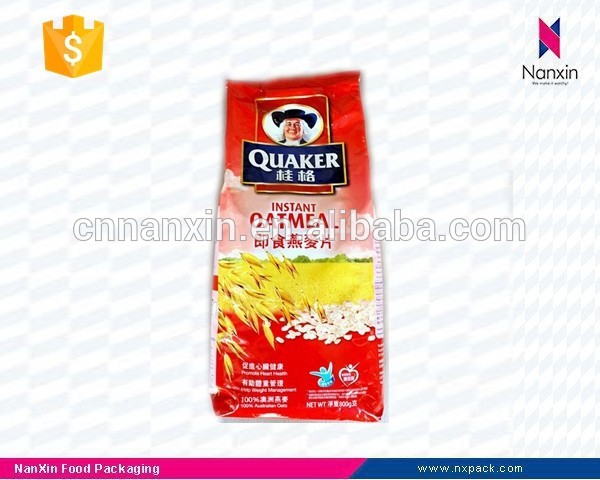 plastic instant oatmeal packaging side gusset bag