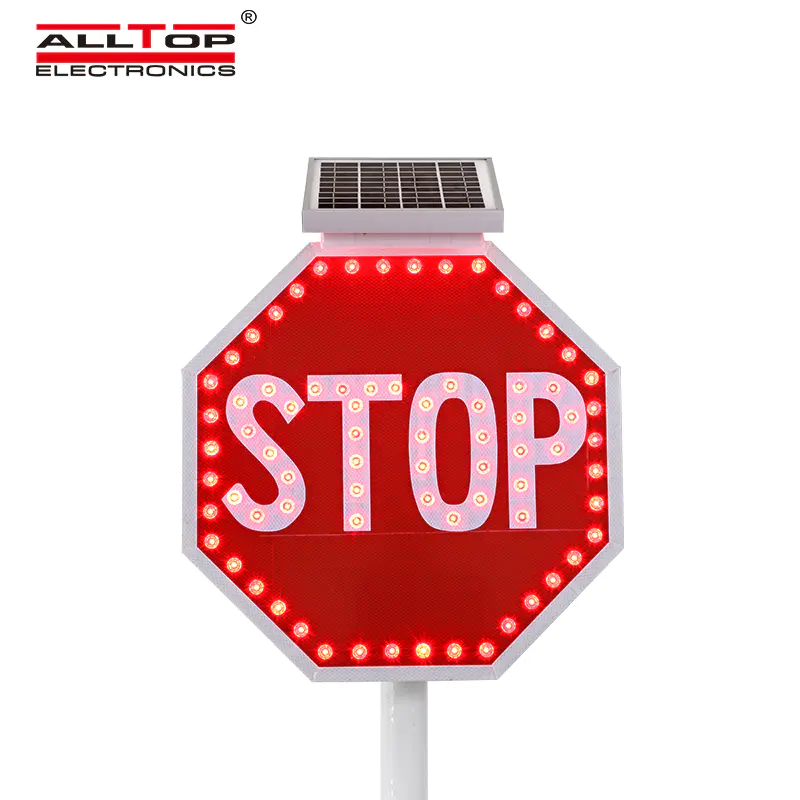 Custom outdoor solar road construction safety led warning sign