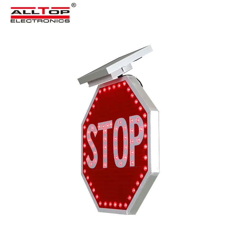 ALLTOP led flashing traffic warning solar panel powered road safety signs with reflective film