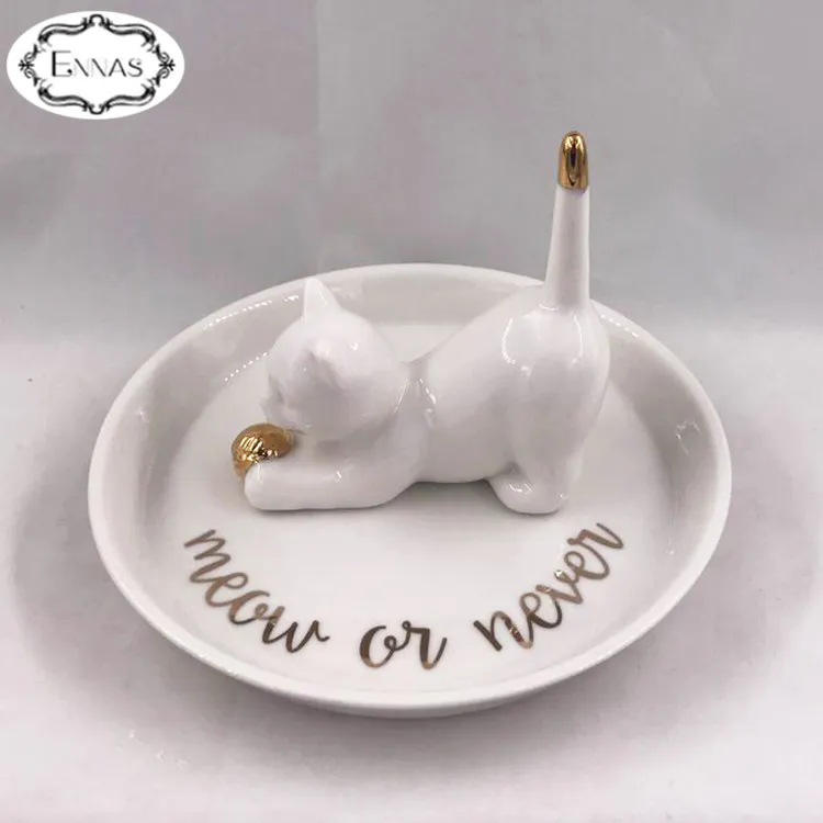 Cute ceramic animal jewelry tray customizable shape