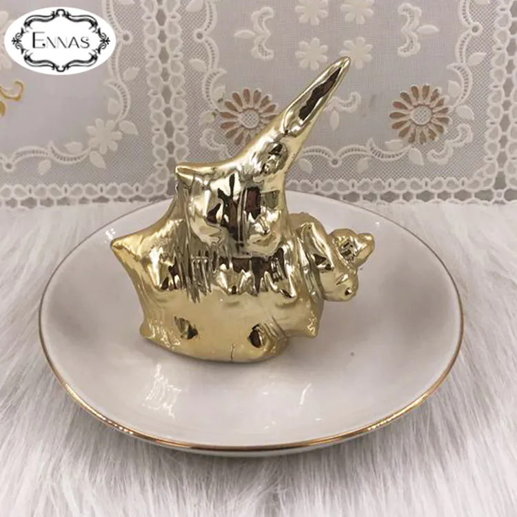 Creative crafts home decoration mini animal ceramic jewelry tray