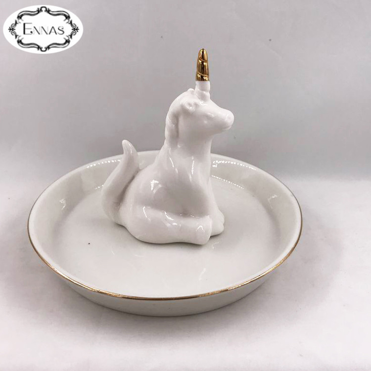 Personalized animal jewelry ceramic tray dressing table decoration