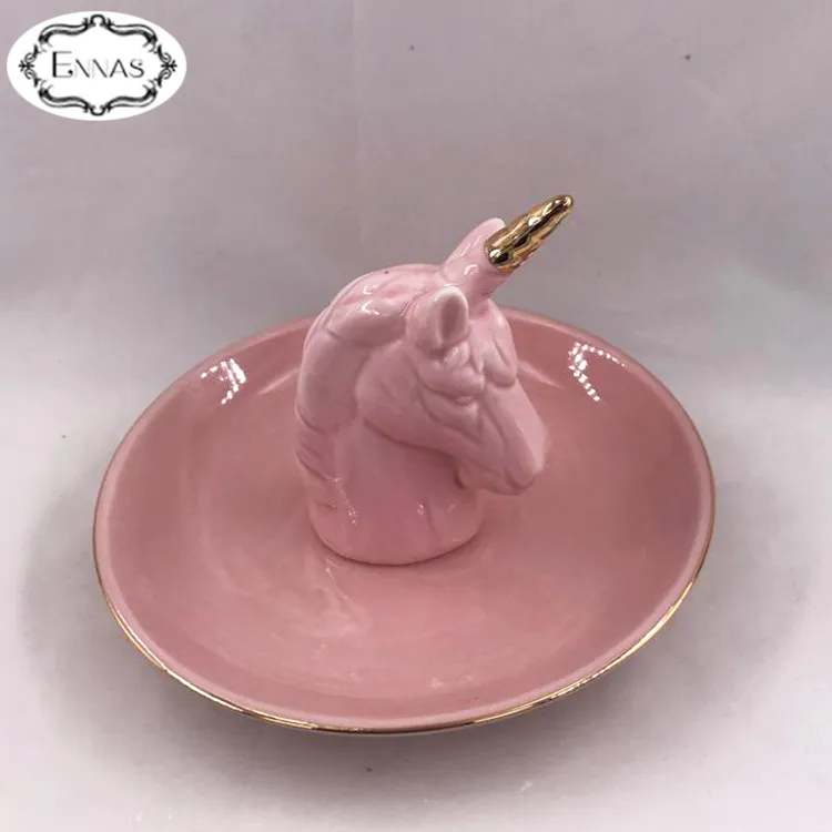 Creative crafts home decoration mini animal ceramic jewelry tray