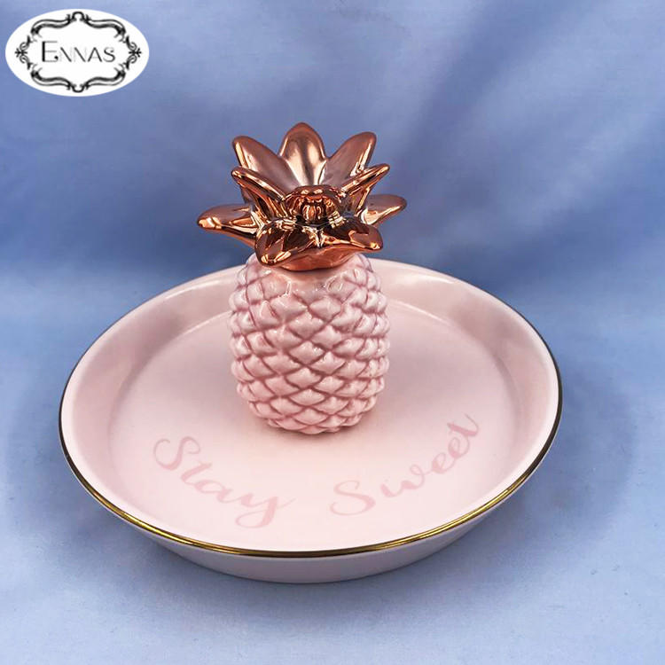 Chinese factory directly supplies innovative novelty custom fruit ceramic jewelry tray