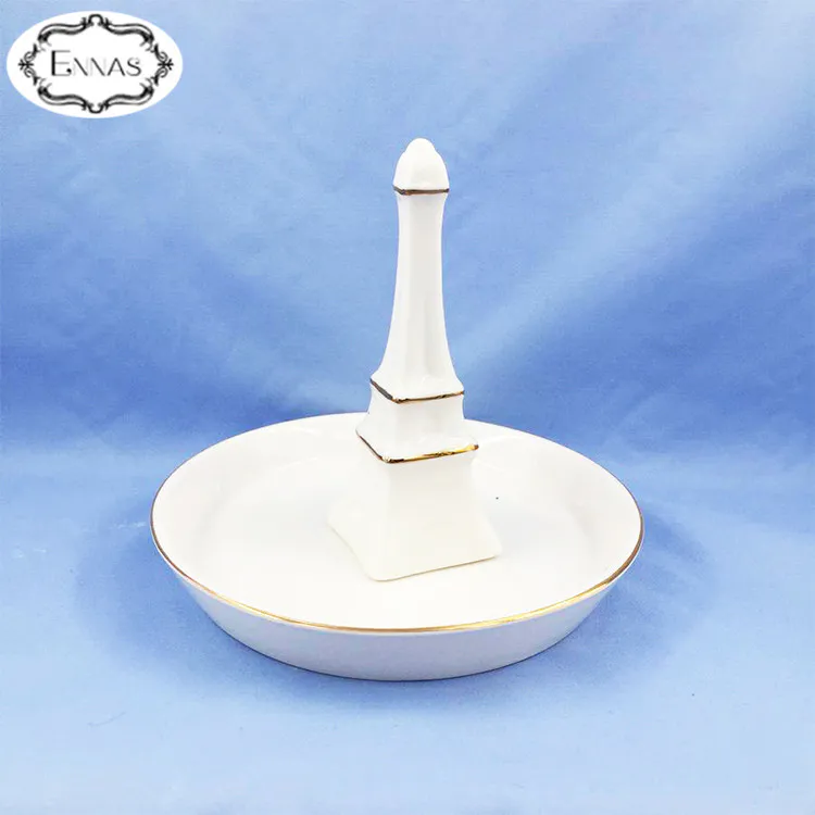 Fine Jewelry Tray Eiffel Tower Ceramic Jewelry Tray