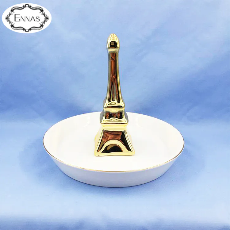 Fine Jewelry Tray Eiffel Tower Ceramic Jewelry Tray