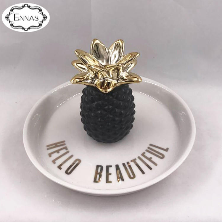 Chinese factory directly supplies innovative novelty custom fruit ceramic jewelry tray