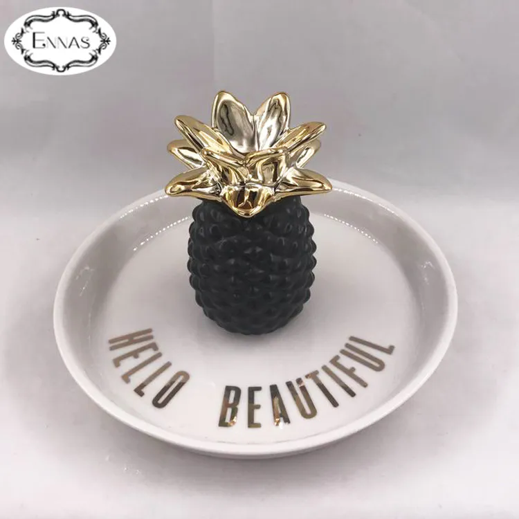 Chinese factory directly supplies innovative novelty custom fruit ceramic jewelry tray