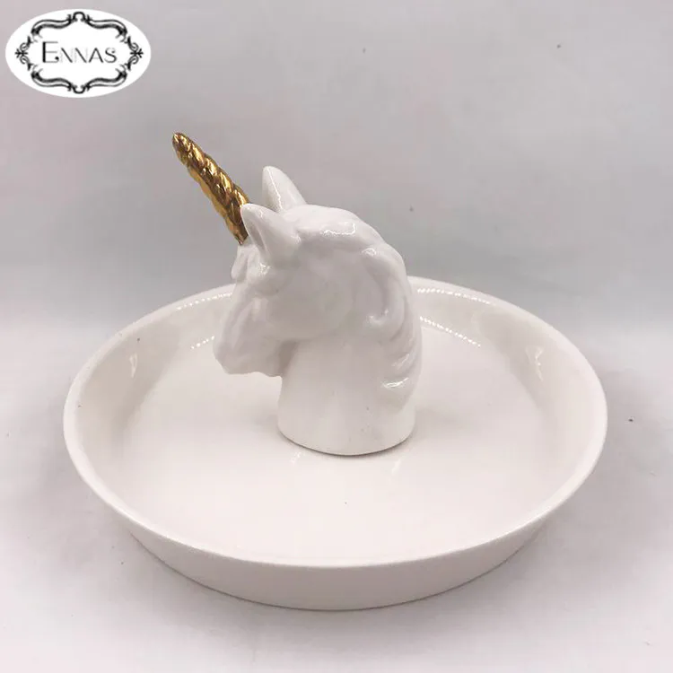 Creative crafts home decoration mini animal ceramic jewelry tray