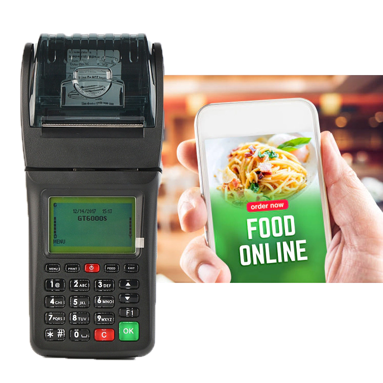 Cheap Handheld POS Restaurant Machine GPRS WIFI Thermal POS printer with Software