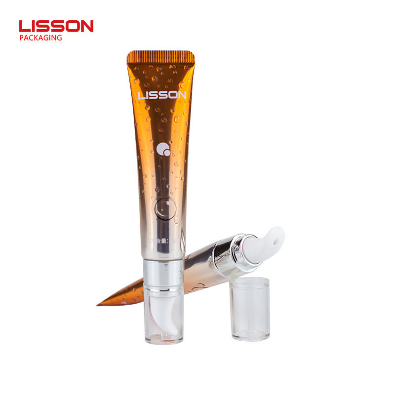 custom empty 15ml plastic cosmetic eye cream tube packaging with ceramic applicator