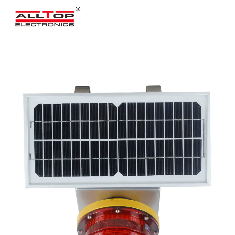 ALLTOP Aluminum solar powered LED Warning Light Flashing Red Traffic Indicator Light