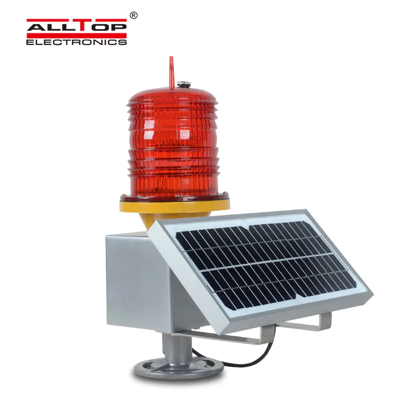 ALLTOP Aluminum solar powered led marine navigation aviation obstacle warning light