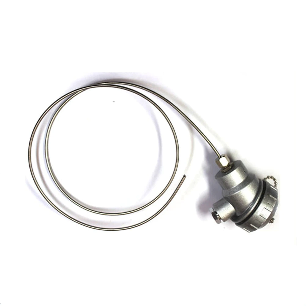 Industrial k type pipe line temperature sensor sheathed thermocouple with bending probe