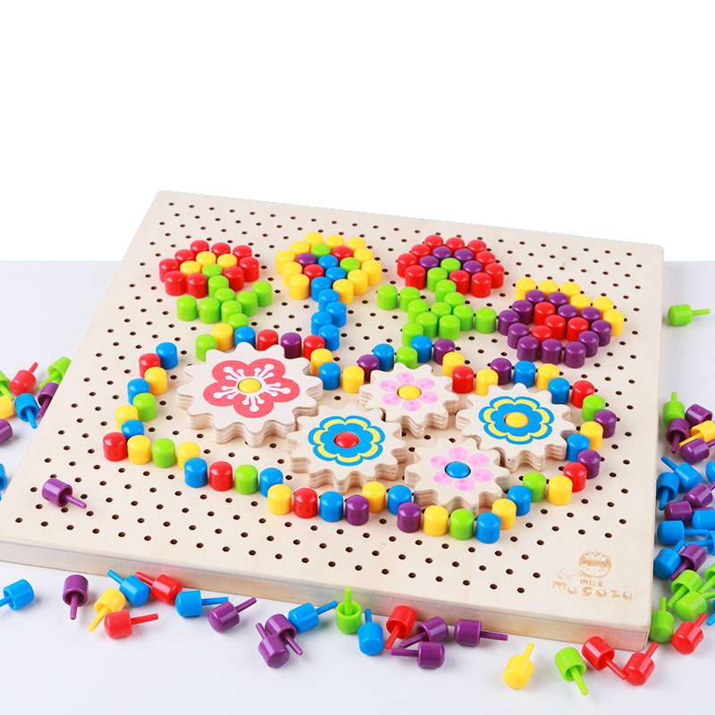 Wooden Toys Hands Brain Training Clip Beads Puzzle Board Early Educational Toys For Children