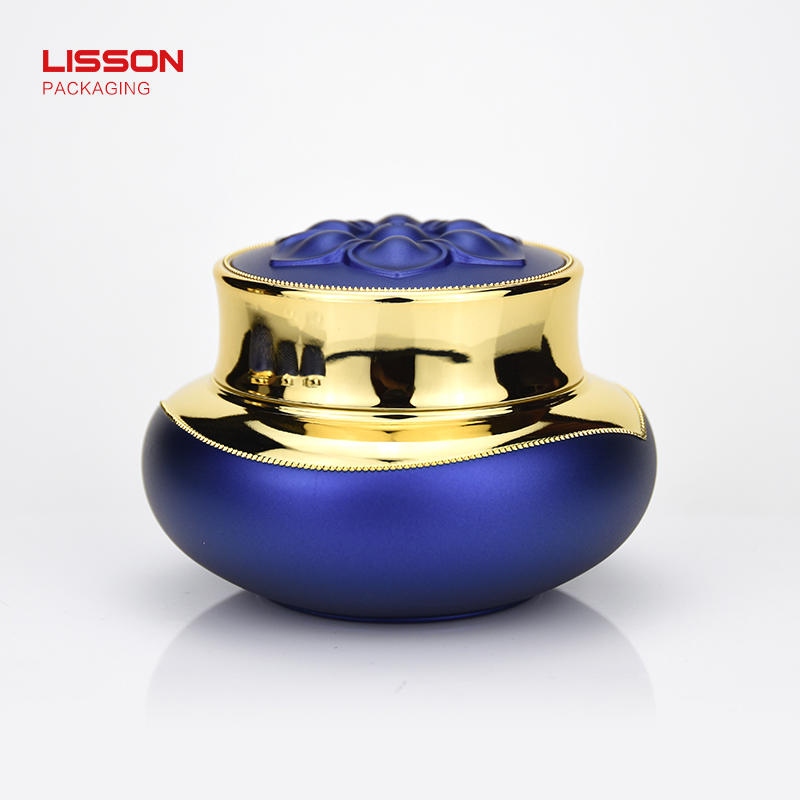 50ml luxury gold colour plastic cosmetic jar