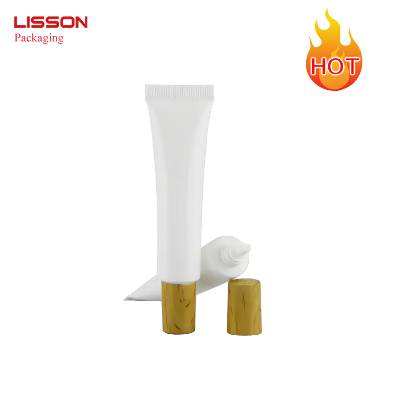Hot sale empty OEM cosmetic plastic tube with bamboo cap use for natural repair original cream