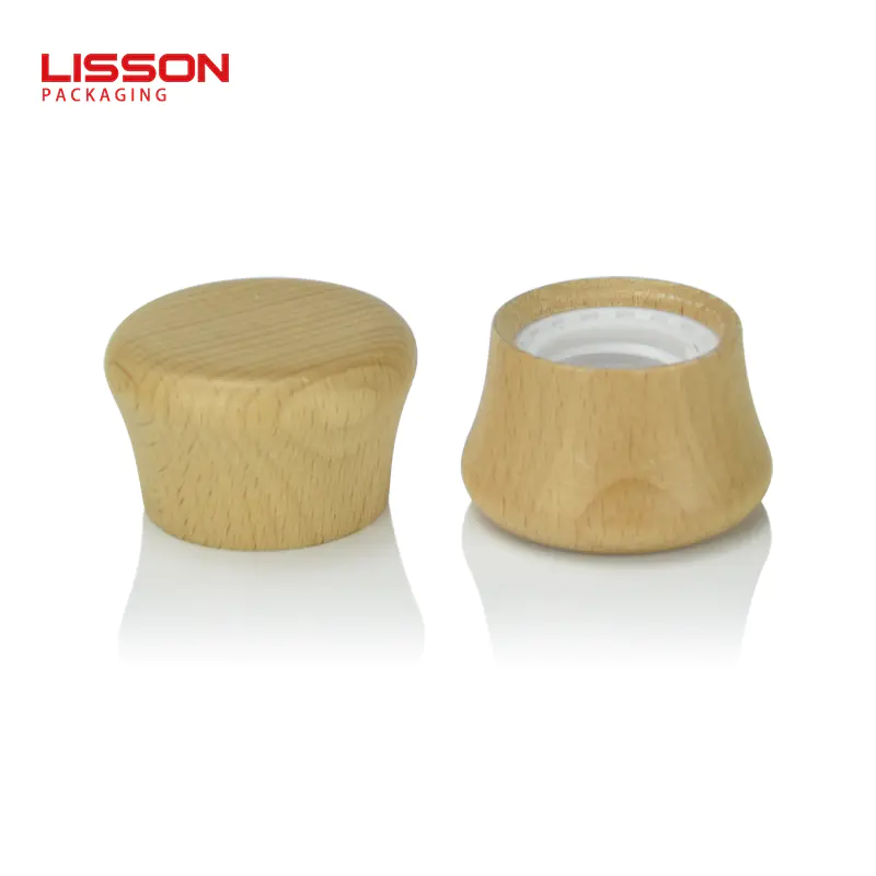 120g recycled plastic packaging cosmetic tubes with wooden cover for cream