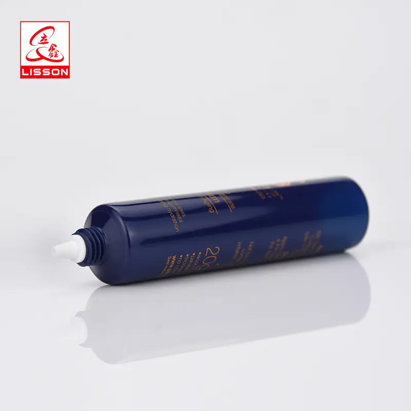 Custom packaging cosmetic cream or essence lotion tube with gold plated cap