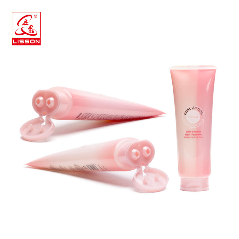 Costom Cosmetic Facial Cleanser Cream Plastic Oval Double Tube
