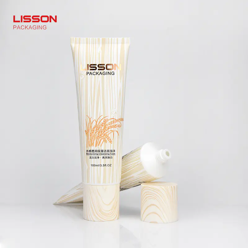 Bamboo Printing Eco-friend Empty Container Cosmetic Plastic Tube Packaging With Special Screw Cap