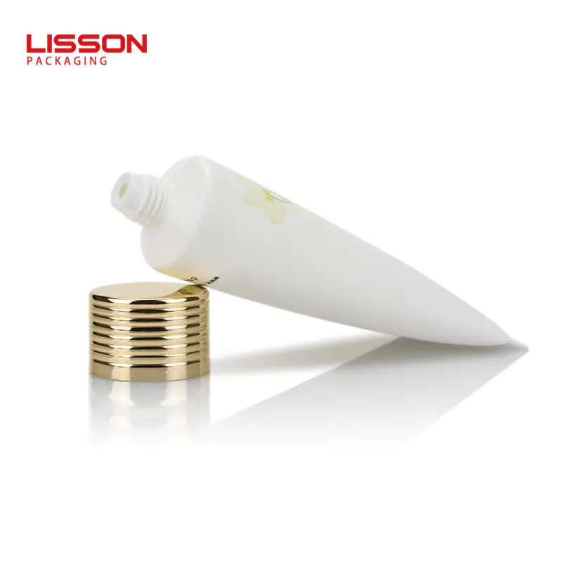 D35mm luxury white squeeze tube with Aluminium electrochemical thread cap