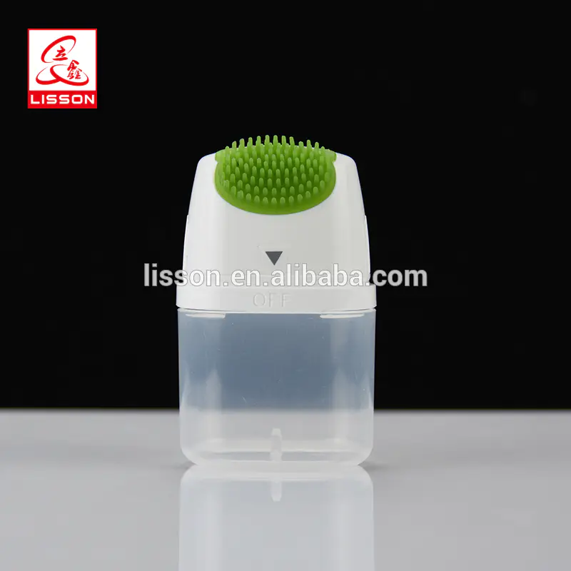 Plastic Packaging Tube For Facial Cleanser With Silicone Brush And Roller Applicator