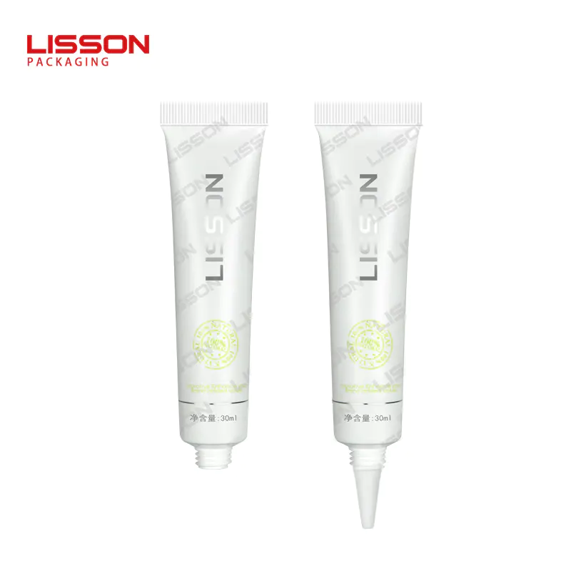 OEM 30ml empty nozzle skincare gel lotion tube packaging with screw cap