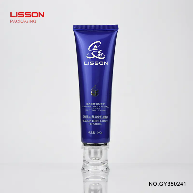 100gCosmetic Soft Packaging skincare repair gel Tube with Acrylic Screw Cap
