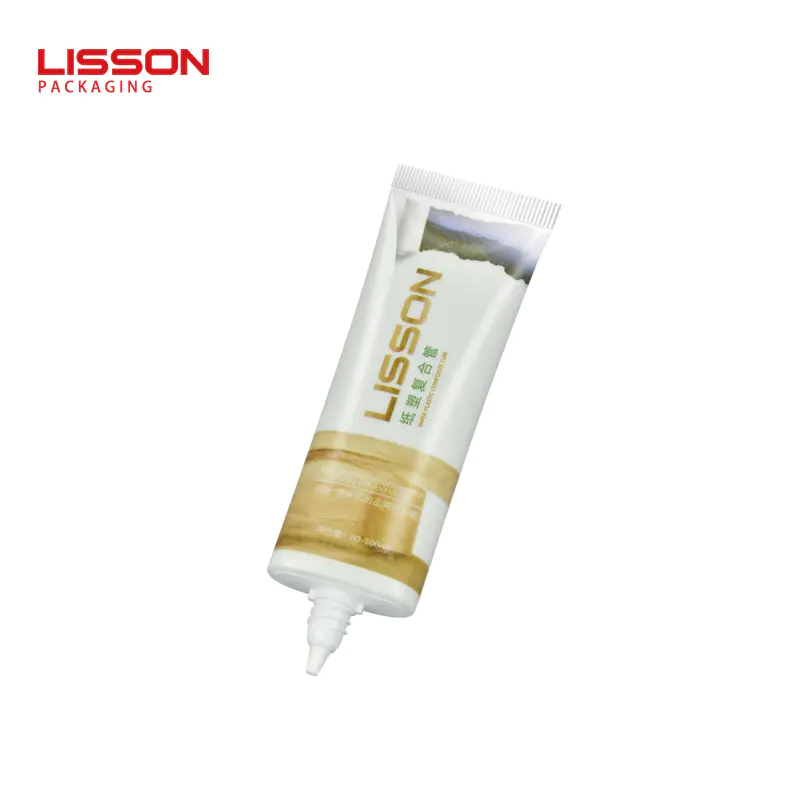 OEM 60-100ml empty recycled cosmetic plastic tube packaging with 45% paper