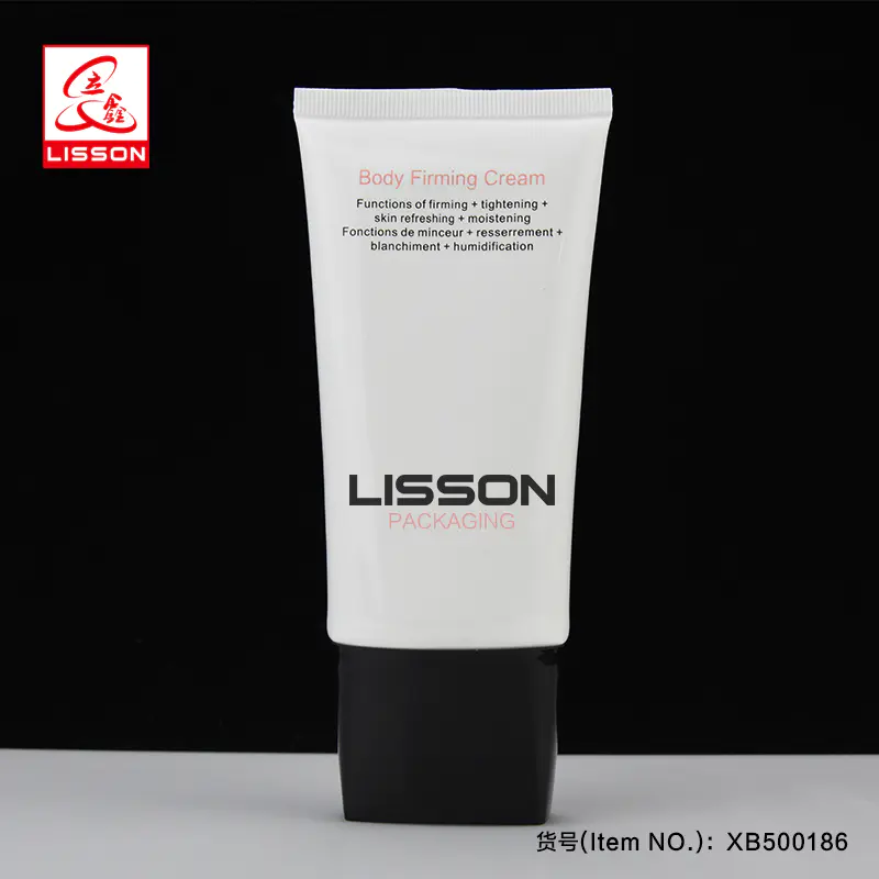 High Quality Oval Cosmetic Packaging body firmingCream tube packaging With Black Screw Cap