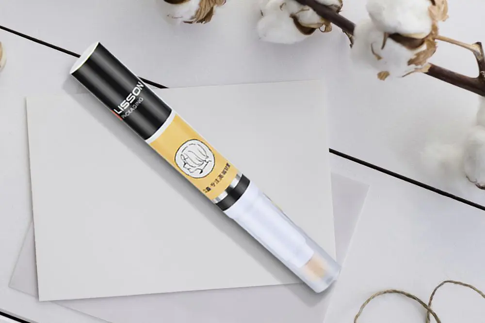 10ml empty cosmetic makeup packaging tube with flocking applicator and rotary switch