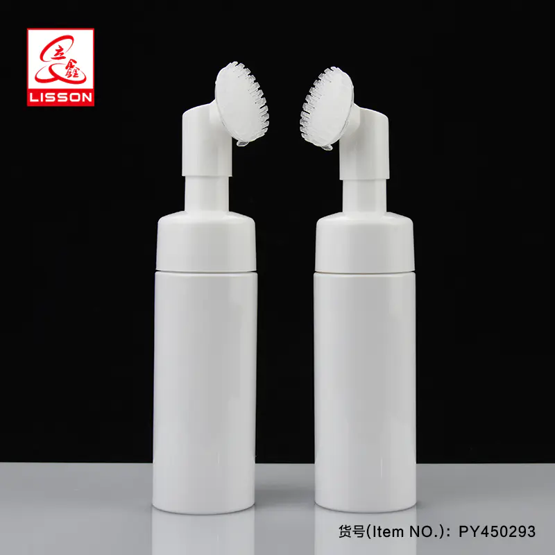 100ml skincare facial foam cleanserplastic bottle silica gel brush head for face wash