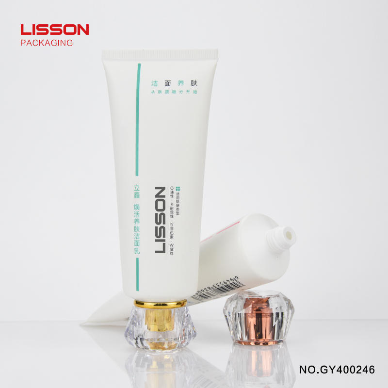 Acrylic Design Soft Cosmetic Tube Packaging Supplier With Luxury Cap For Facial Cream