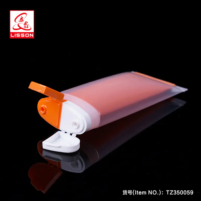Plastic Oval Double Tube Dual Chamber Tube For Sunscreen Cream Day And Night Cream With Double Hole Flip Top Cap