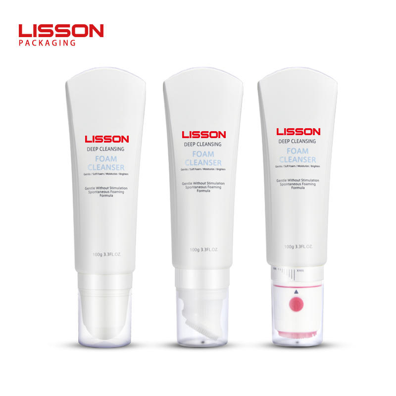 OEM 100 ml empty skincare vibration brush face wash tube packaging roller massage tube