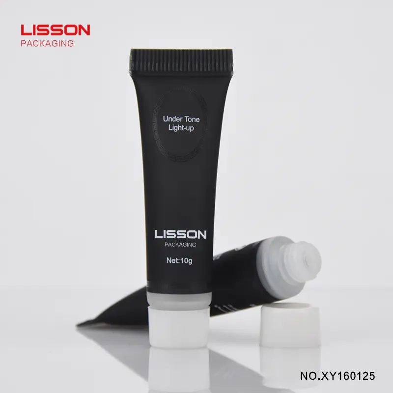 10g 10ml Black Glossy Man Use Small PE Cosmetic Tube Packaging