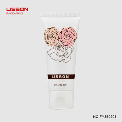 Empty Cosmetic Soft Tube Packaging With White Flip Top Cap