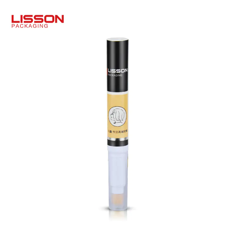 10ml empty cosmetic makeup packaging tube with flocking applicator and rotary switch