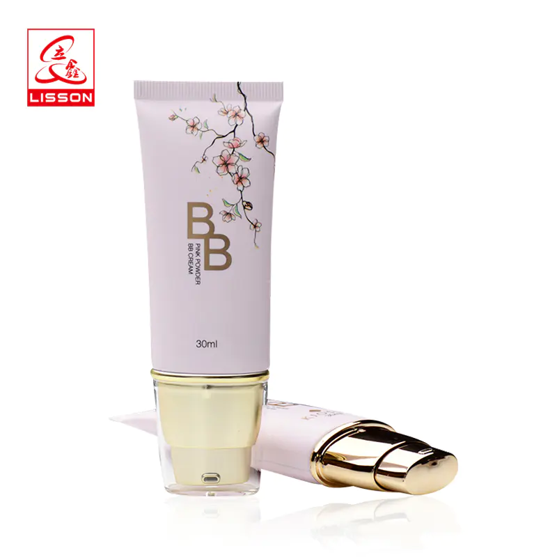Eco Friendly Cosmetic Pump Airless Tube Packaging With Hot Stamping Pump Cap
