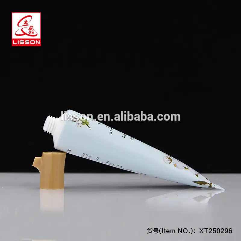 Colored Cosmetic Plastic Soft Tube With Wood Screw Cap