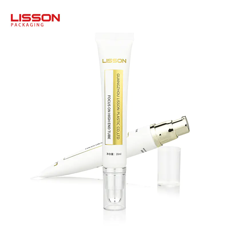 Skincare Airless Cosmetic Pump Container Cosmetic Plastic Tube Packaging With Airless Pump Head