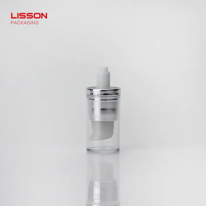 15ml cuty black airless pump dispenser tube with silver coating cap