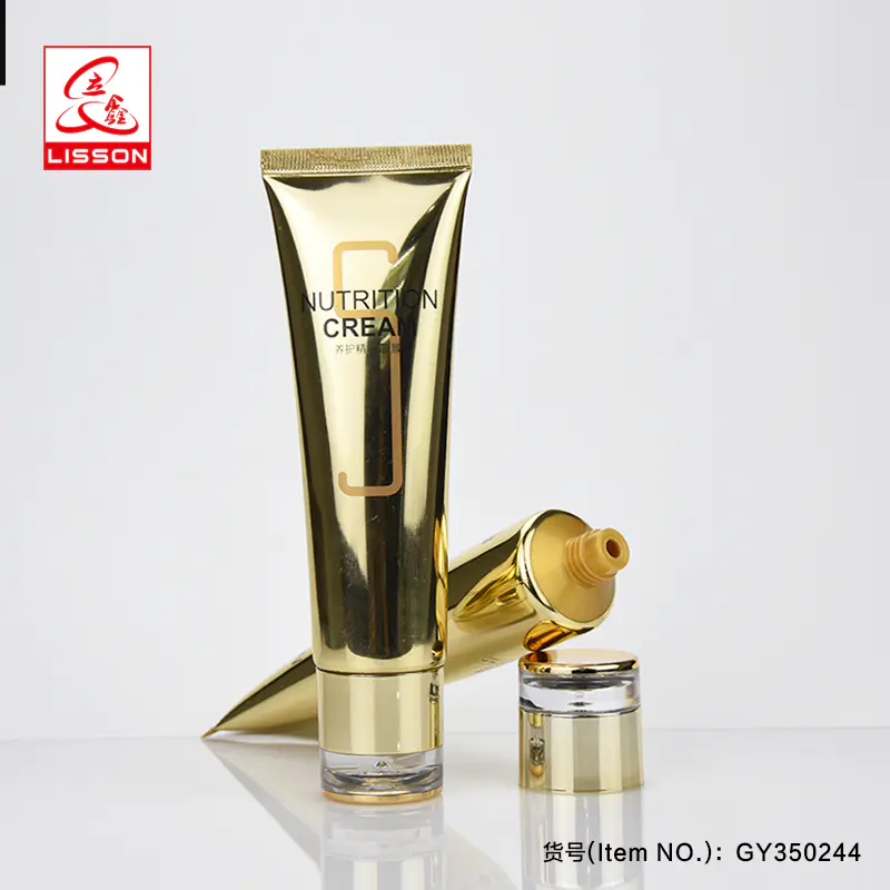 100ml cosmetic containers high gloss aluminium cosmetic cream tube