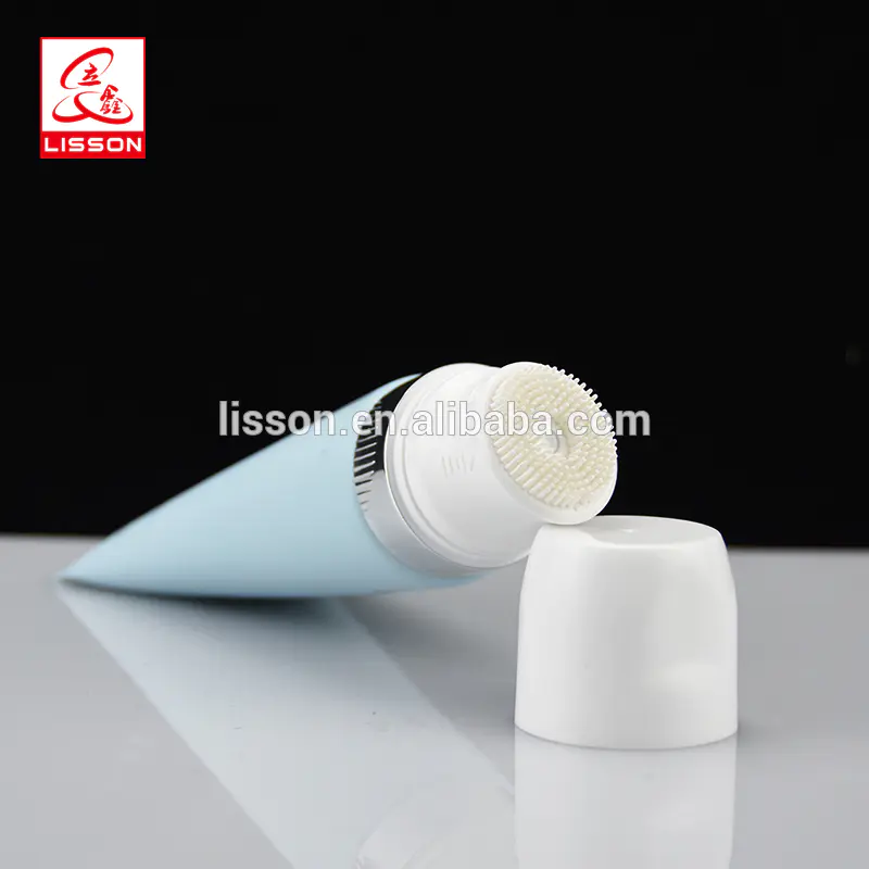 Facial Cleanser Plastic Tube With Silicone Brush Applicator