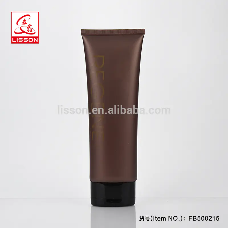 200ml Eco-friendly Black Glossy Oval Plastic Cosmetic Tube Packaging Facial Cleaner / Hair Cream/Body Lotion Container Tube