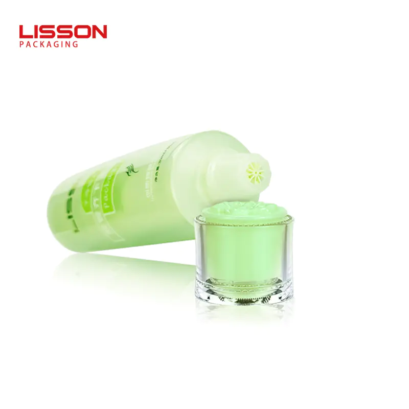 60ml Toner And Moisturizer Skin Protection Round Double dual chamber Tube packagingWith Screw Cap