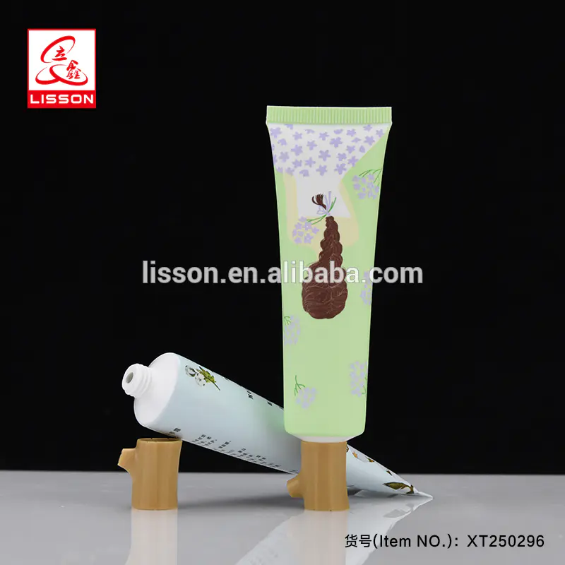 Colored Cosmetic Plastic Soft Tube With Wood Screw Cap